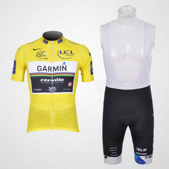 2011 Maillot Garmin Tirantes Mangas Cortas Amarillo